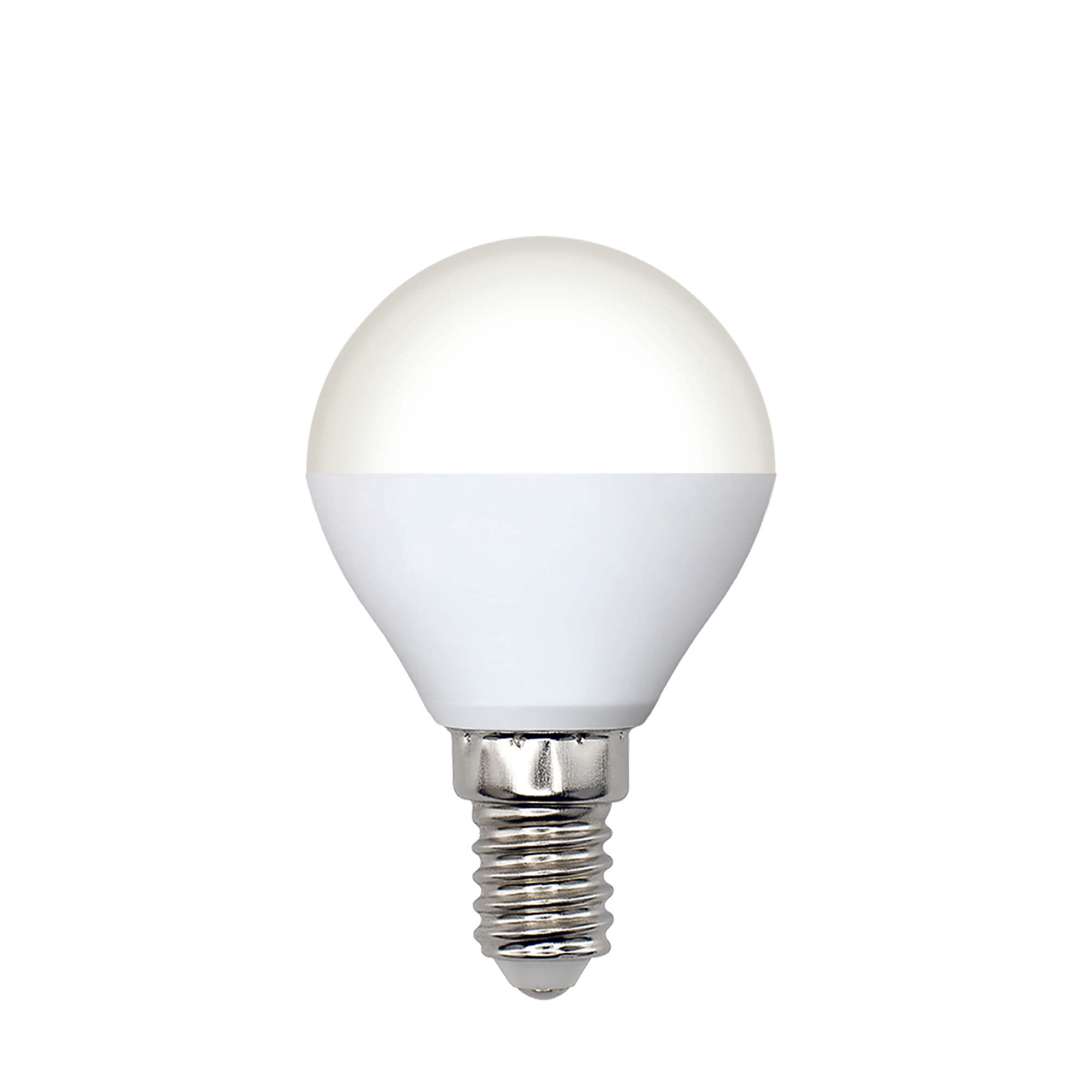 Лампа светодиодная Форма шар матовая Теплый белый свет 3000K LED-G45-5W/3000K/E14/FR/SLS