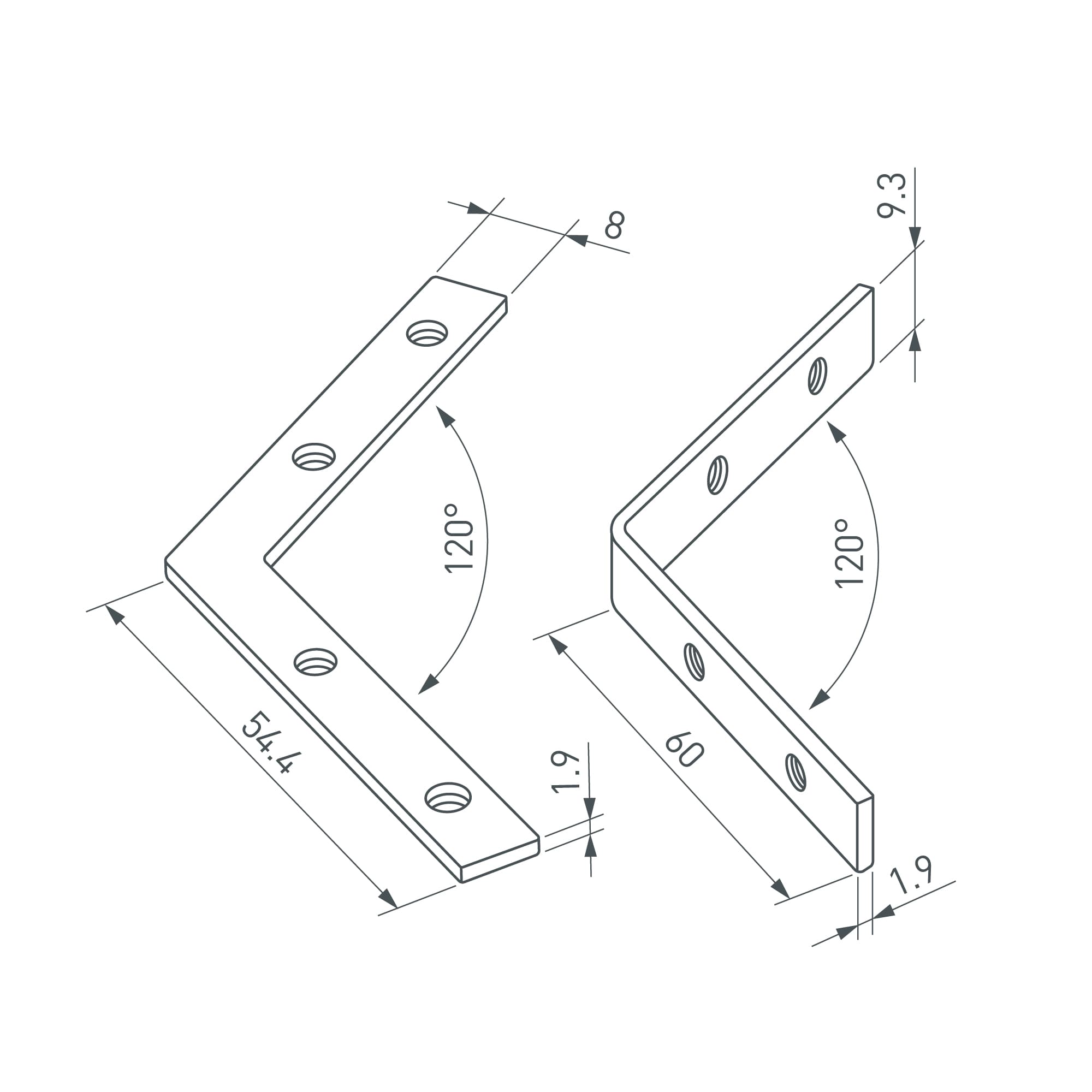 Соединитель профиля LINE-6070-L120 Set (ARL, Сталь)