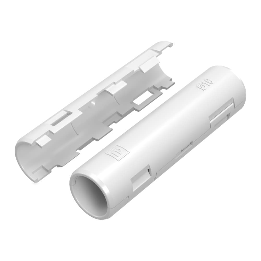 Муфта разборная d16 мм белая (10шт/500шт уп/кор)