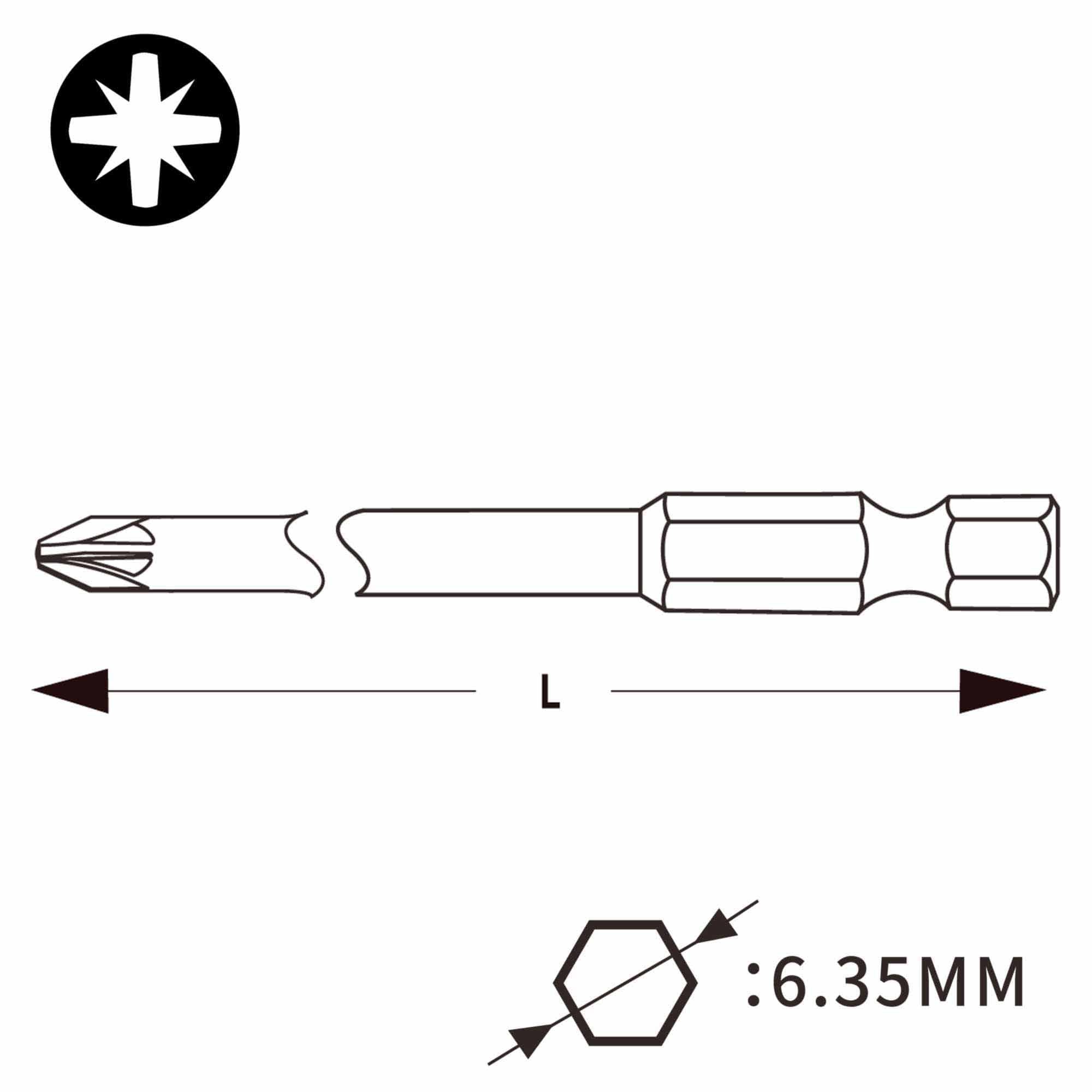 Бита Torsion PZ1х50мм 855/4Z