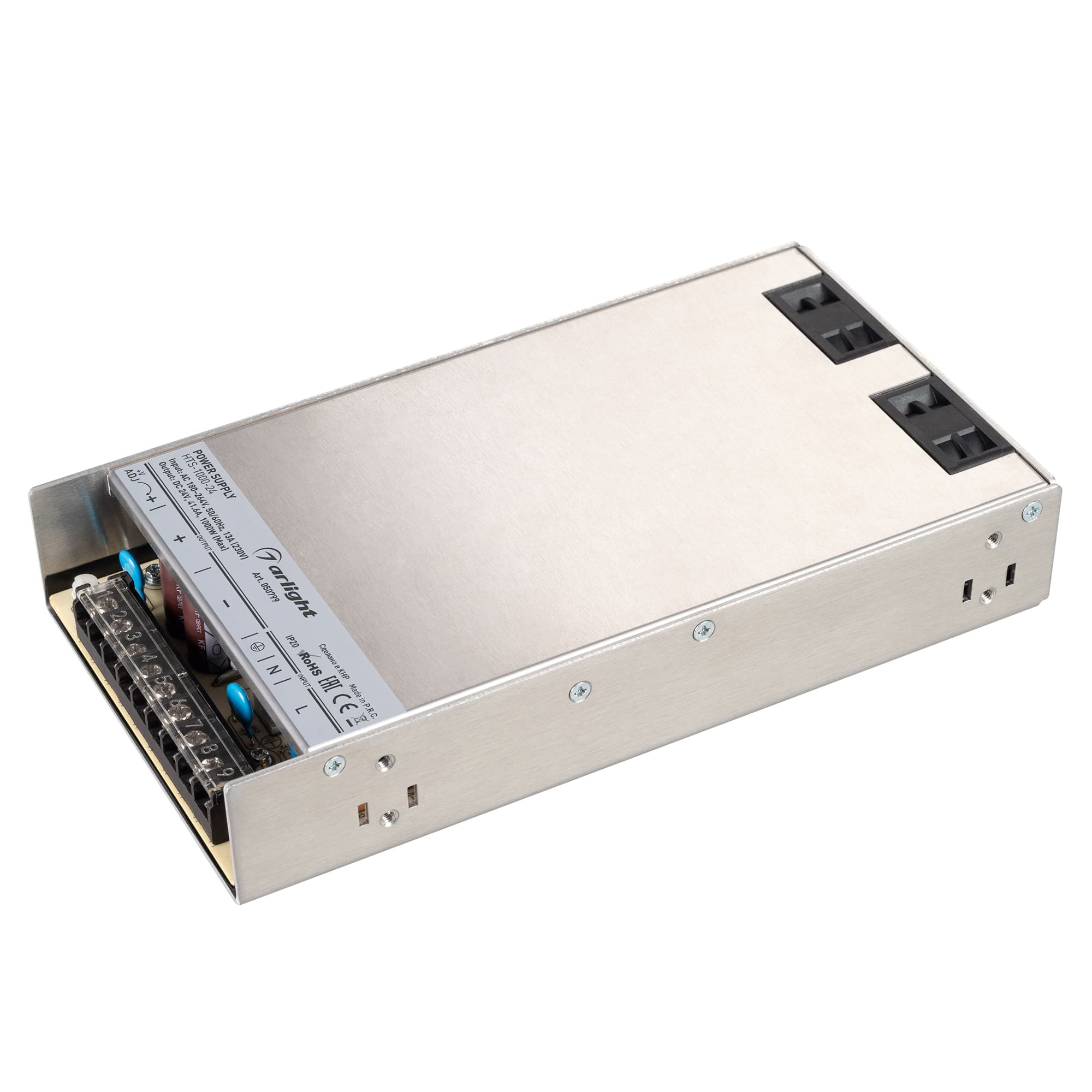 Блок питания HTS-1000-24 (24V, 41.6A, 1000W) (ARL, IP20 Сетка, 3 года)