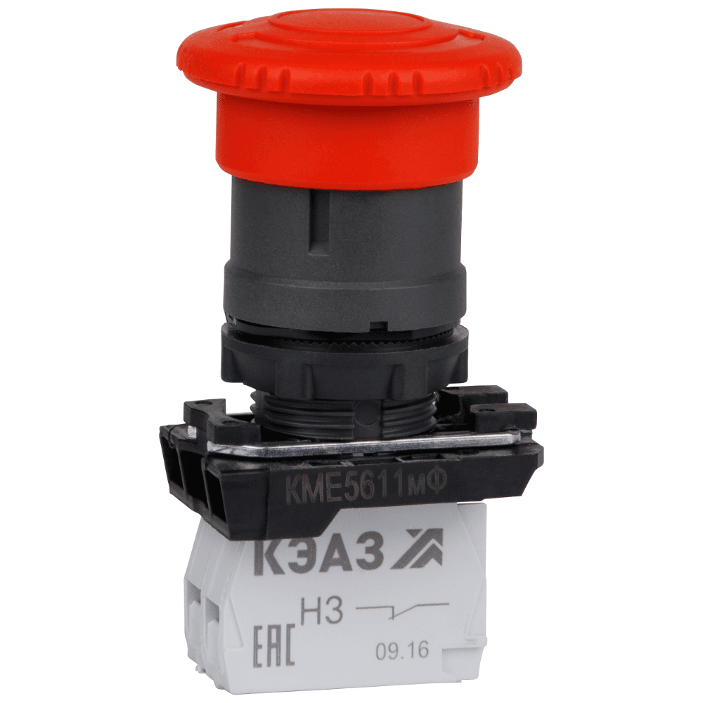 Кнопка КМЕ5522мФ-красный-2но+2нз-гриб-IP54