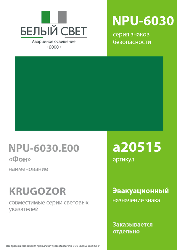 Знак безопасности NPU-6030.E00''Фон''