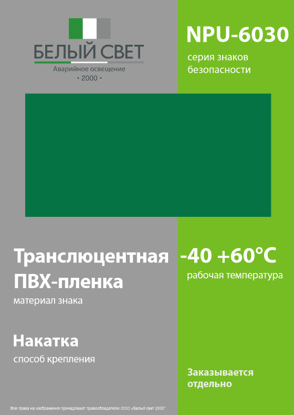 Знак безопасности NPU-6030.E00''Фон''