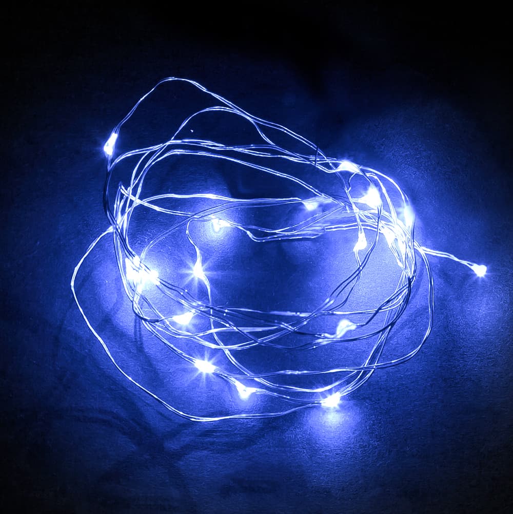 Гирлянда линейная LED синий 2 м от батареек