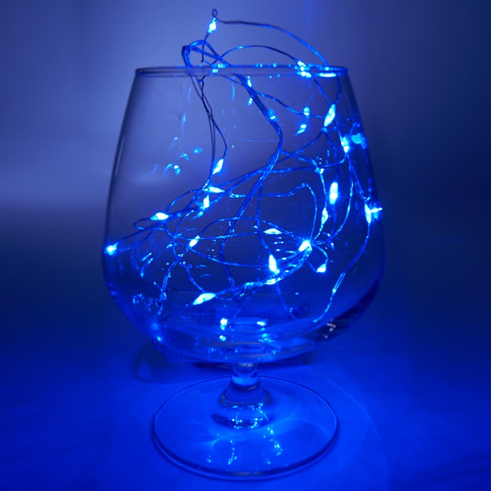 Гирлянда линейная LED синий 2 м от батареек