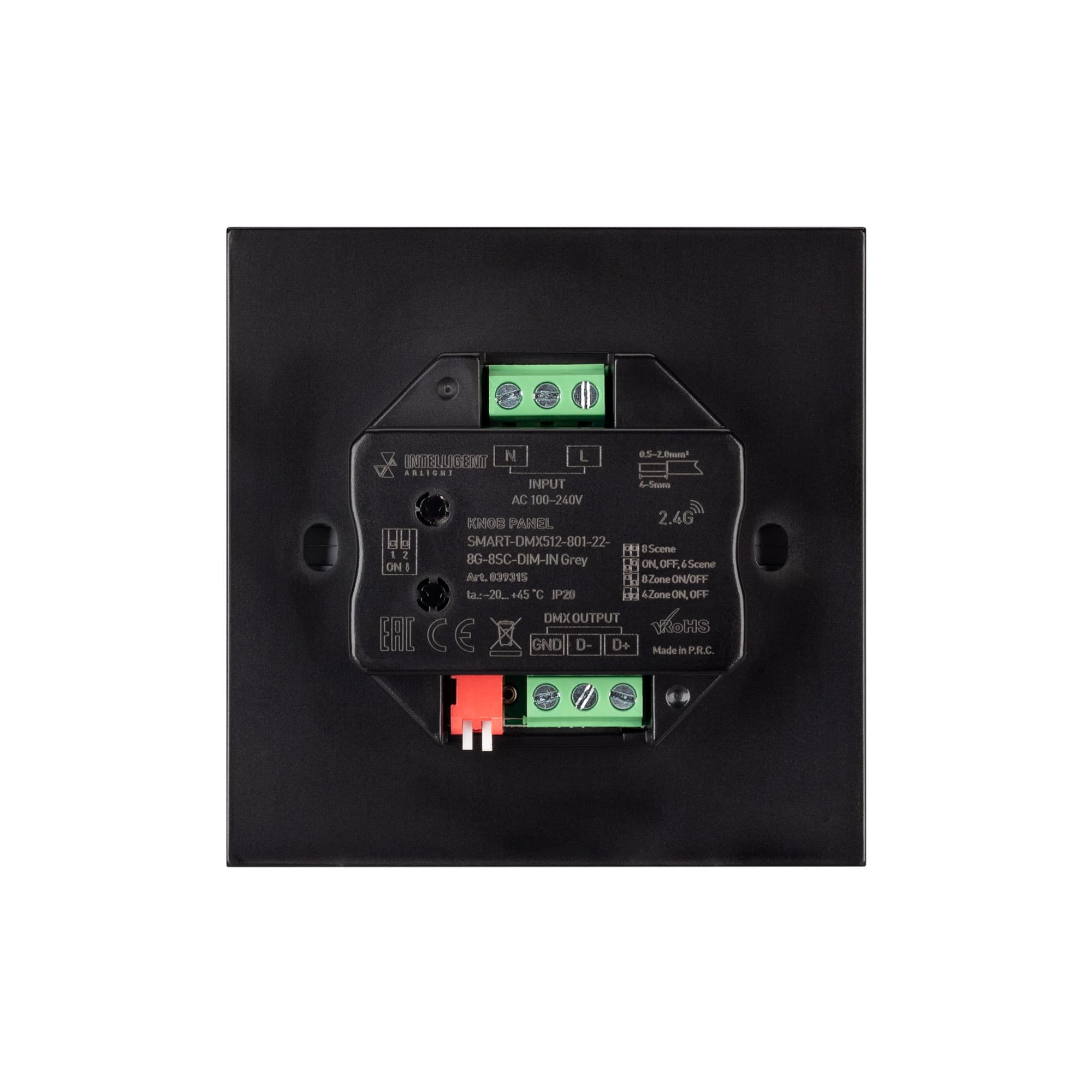 INTELLIGENT ARLIGHT Кнопочная панель SMART-DMX512-801-22-8G-8SC-DIM-IN Grey (230V, 2.4G) (IARL, IP20 Пластик, 5 лет)