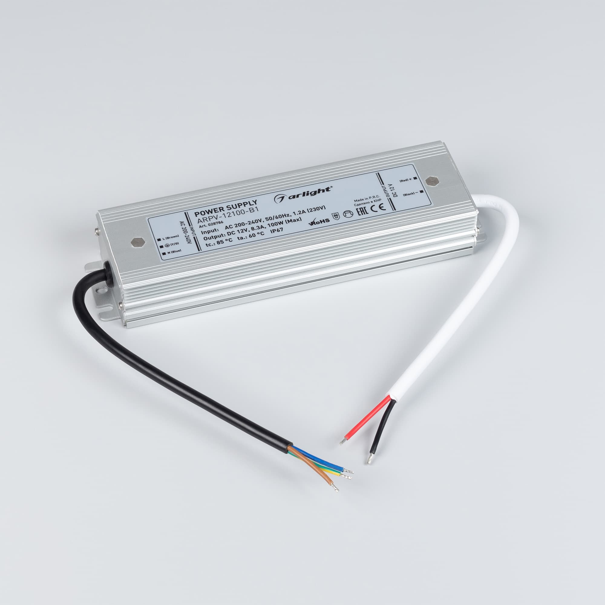 Блок питания ARPV-12100-B1 (12V, 8,3A, 100W) ( IP67 Металл, 3 года)