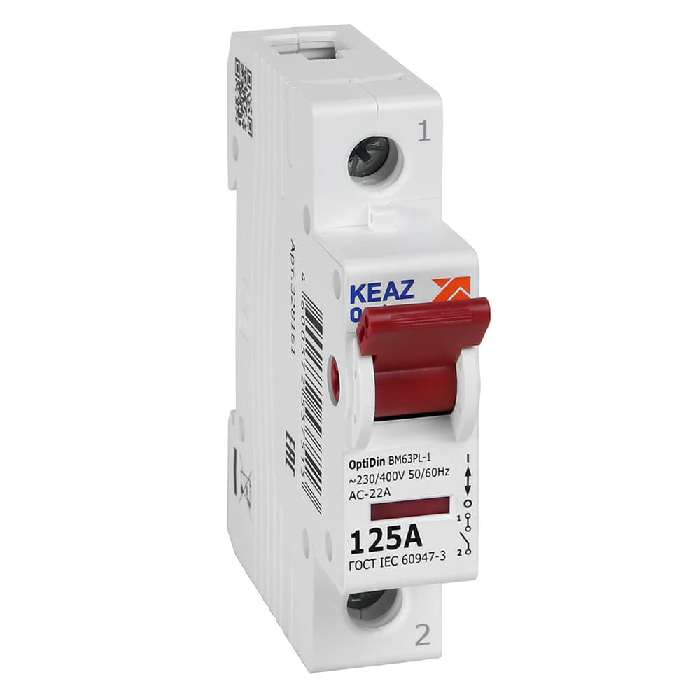 Выключатель нагрузки 1П 125А 400В OptiDin BM63PL-1125-УХЛ3 (ВМ63PL)
