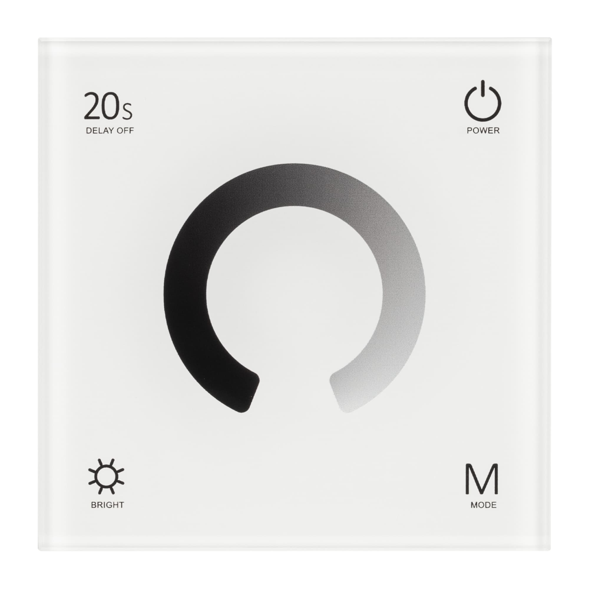 Панель SMART-P4-DIM-G-IN White (12-24V, 4x3A, Sens, 2.4G) (, IP20 Пластик, 5 лет)