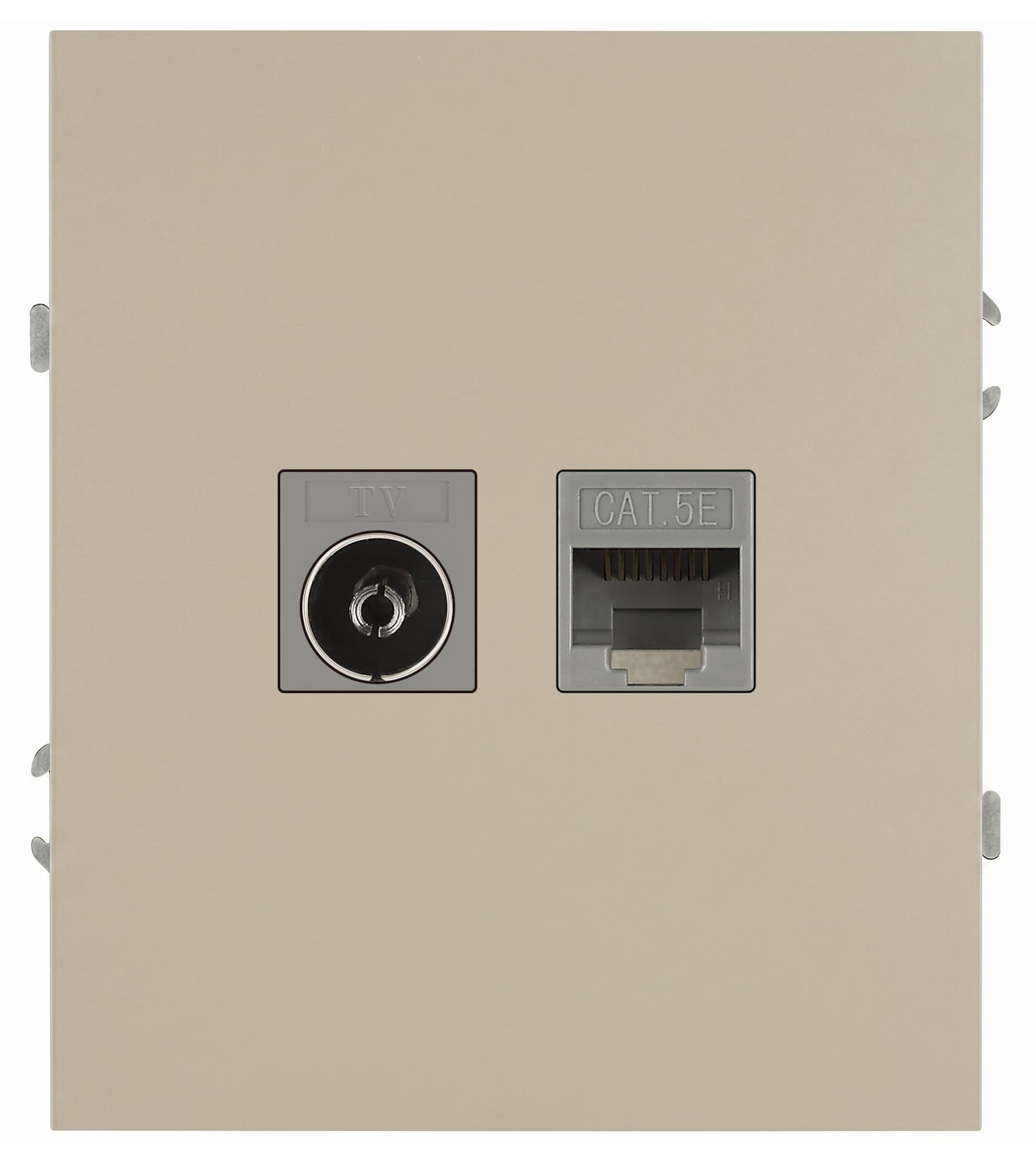 Розетка скрытого монтажа в рамку комбинированная RJ45+TV шампань 16-3110-04 Arktik