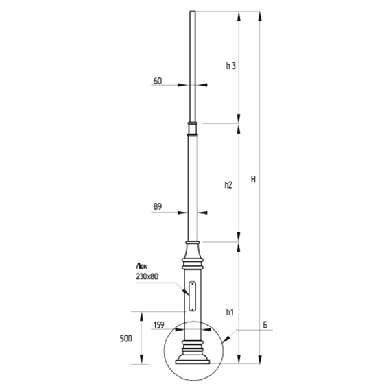 Опора HEAVY OF3.159/89/57.30.IRc