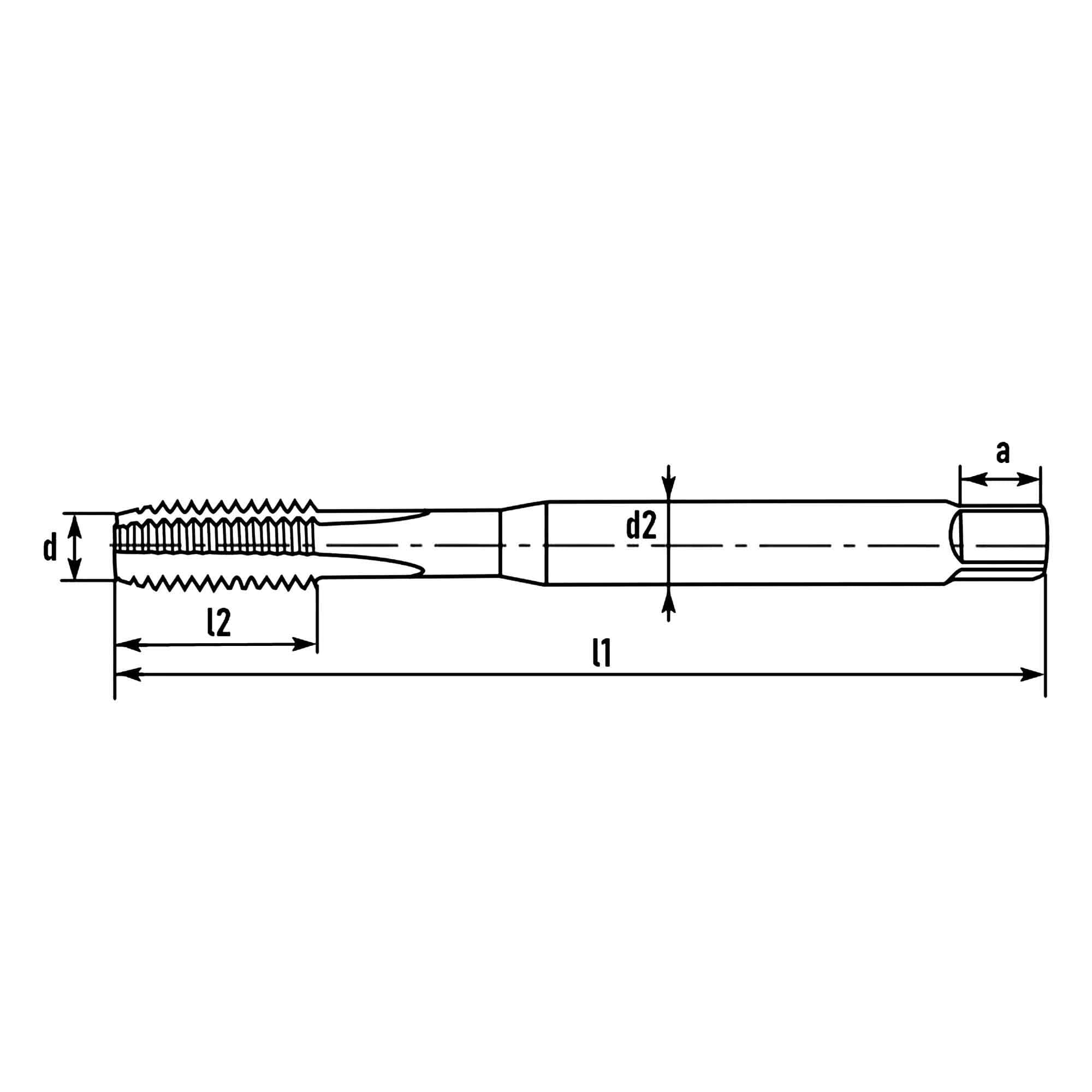 Метчик машинный М4х0,7 DIN371 6h HSSE