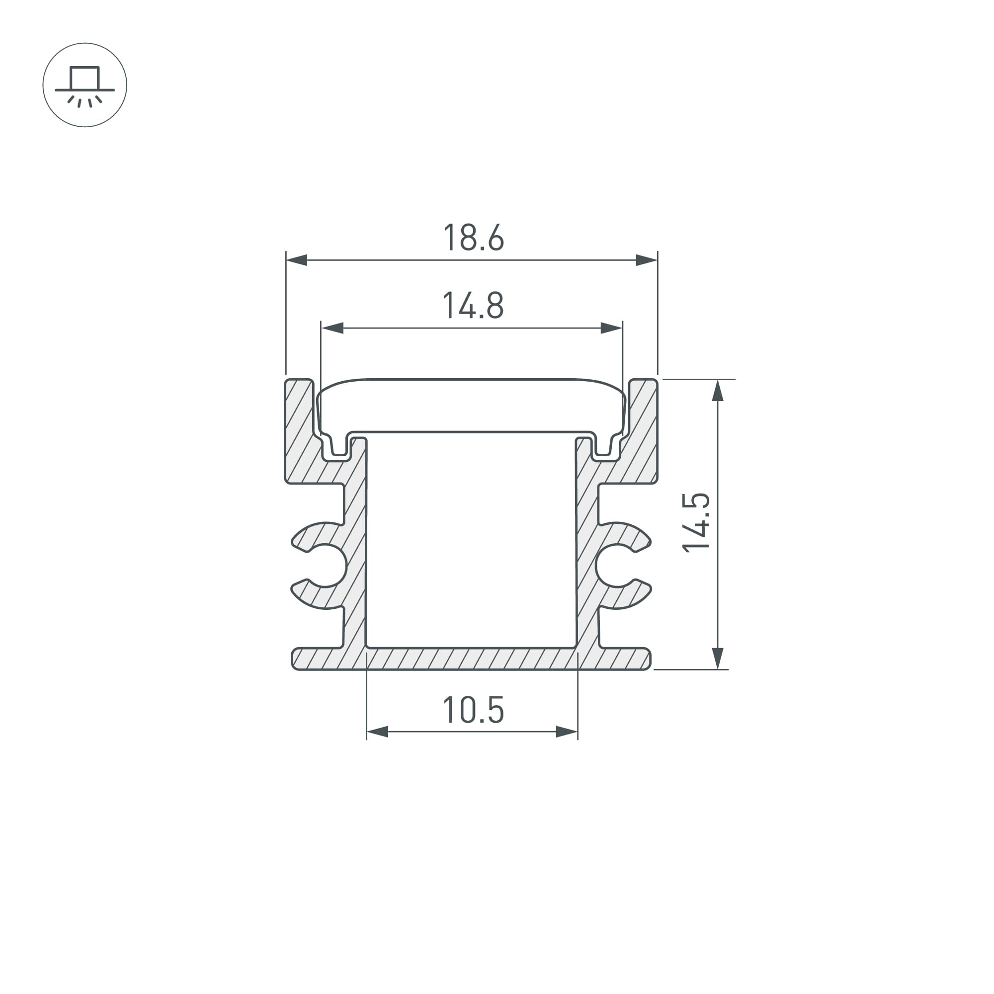Профиль FLOOR18-H15-3000 ANOD BLACK (Алюминий)
