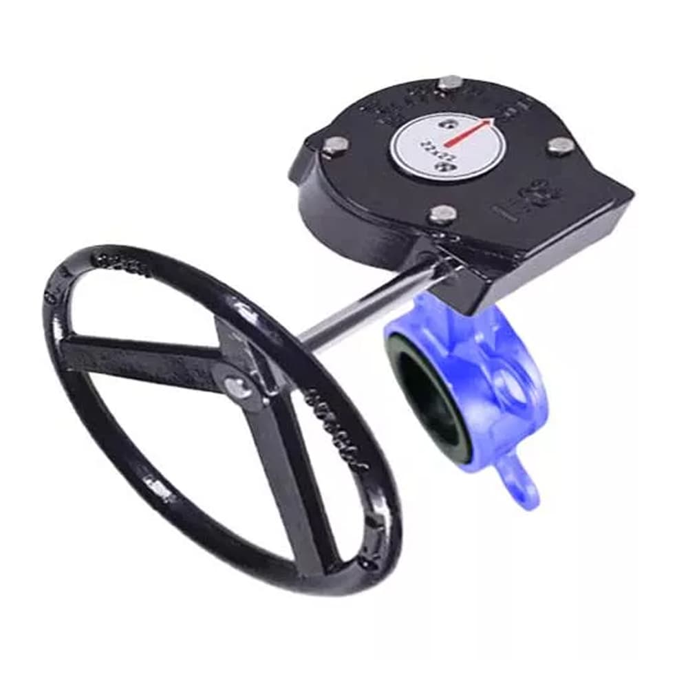 Затвор дисковый поворотный WCB-316L-VITON Ду300 Ру16 корпус углеродистая сталь WCB, диск нержавеющая сталь 316L, уплотнение Viton, с редуктором RDN-5