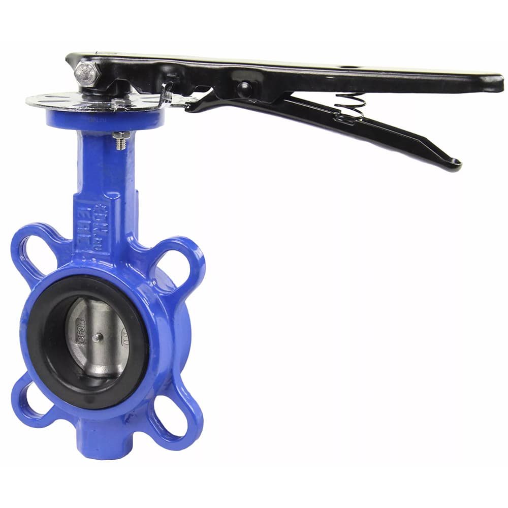 Затвор дисковый поворотный WCB-316L-EPDM Ду40 Ру16 корпус углеродистая сталь WCB, диск нержавеющая сталь 316L, уплотнение EPDM, с рукояткой, квадрат 9х9, F05