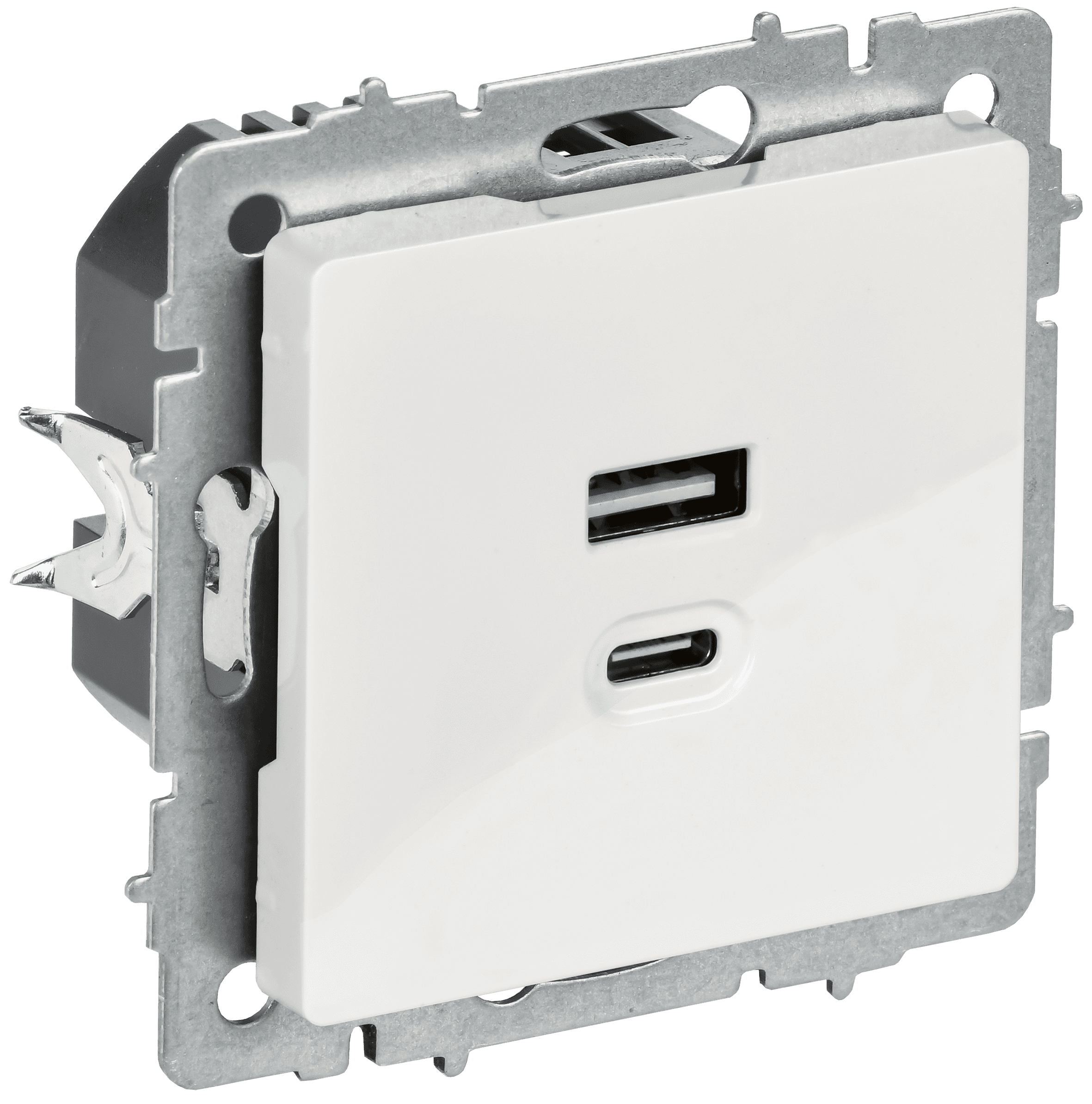 BRITE Розетка USB A+C 45Вт высокоскоростная зарядка РЮ11-2-БрБ белый IEK