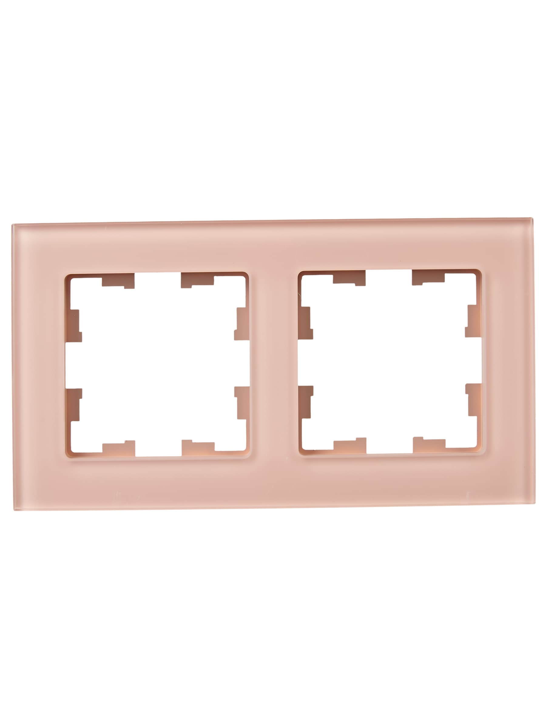 BRITE Рамка 2 поста РУ-2-2-БрП стекло персиковый матовый IEK