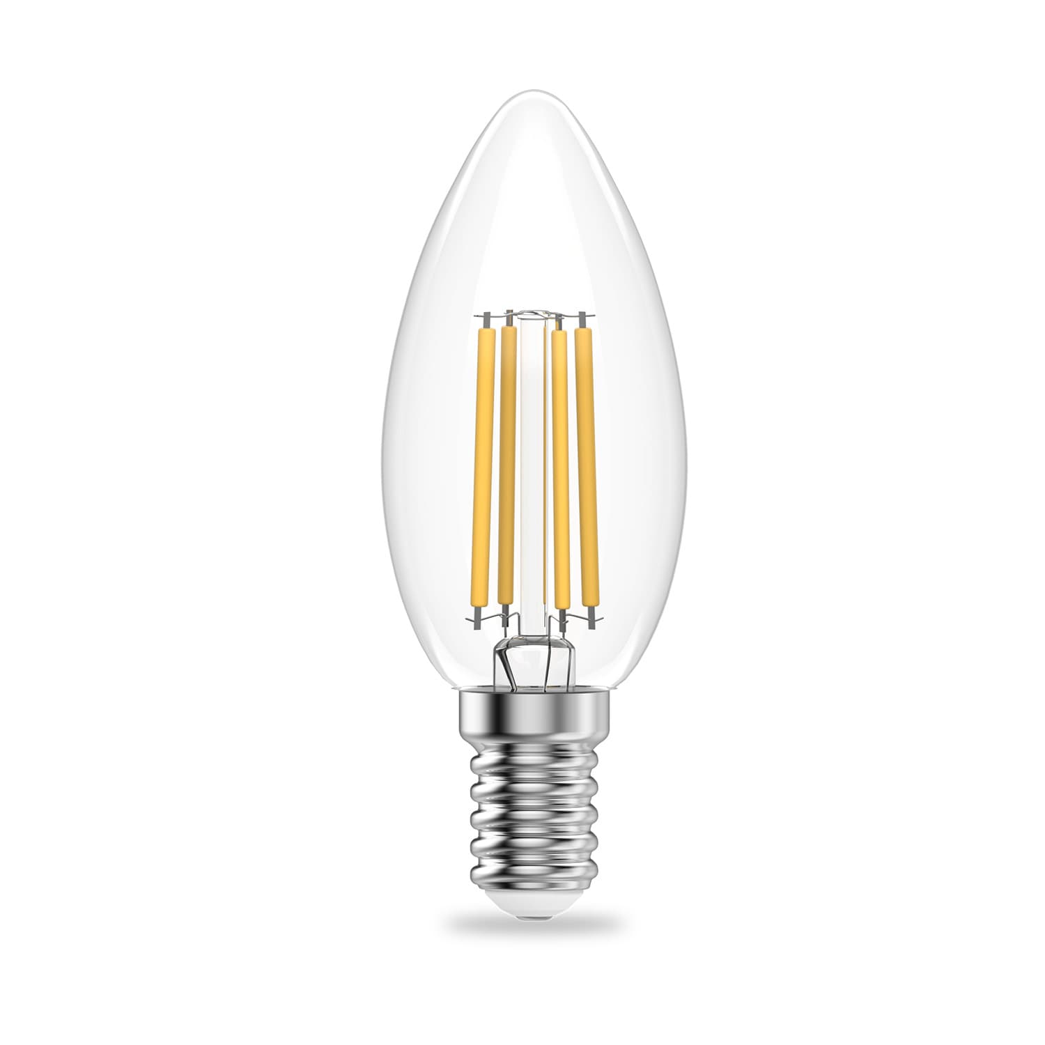 Лампа светодиодная филаментная LED 8 Вт 510 лм 2700К свеча теплый E14 AC 220В прозрачная колба Elementary