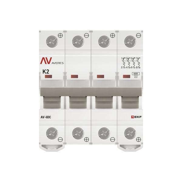 Выключатель автоматический AV-6 DC 4P 2A (K) 6kA AVERES