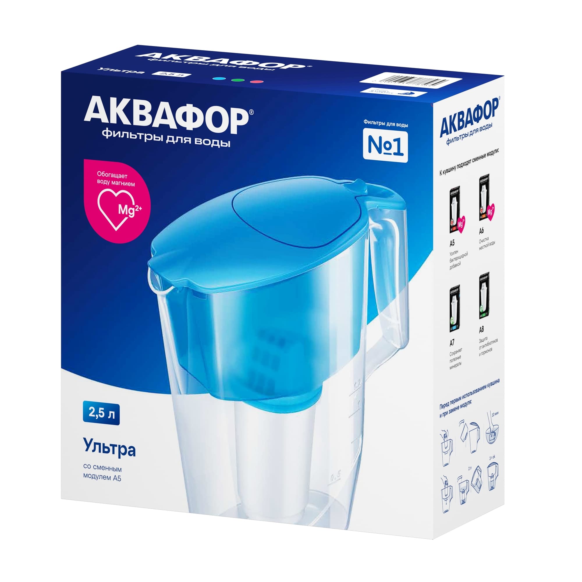 Фильтр-кувшин Аквафор Ультра  P87А5F (голубой)