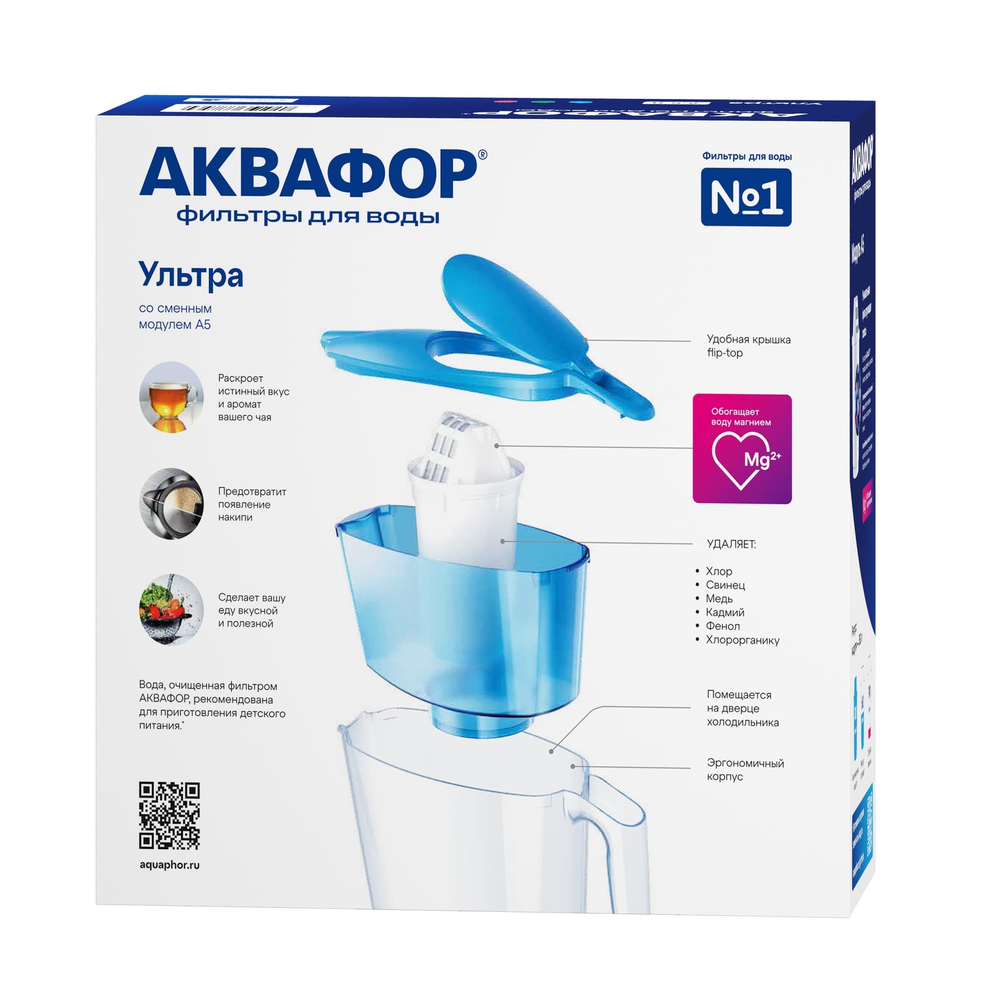 Фильтр-кувшин Аквафор Ультра  P87А5F (голубой)