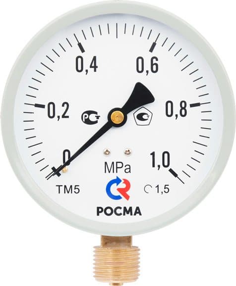 Манометр М2 радиальный ТМ-510Р.00 0... 0.25 МРа 1/2' кл.1.5, цвет-серый
