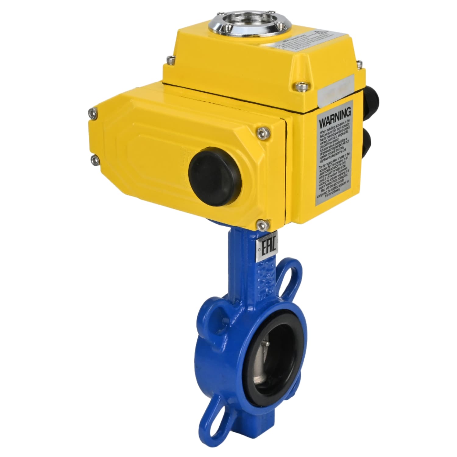 Затвор дисковый поворотный WCB-316L-VITON Ду300 Ру16, корпус углеродистая сталь WCB, диск нержавеющая сталь 316L, уплотнение VITON, с электроприводом QT-060 24В