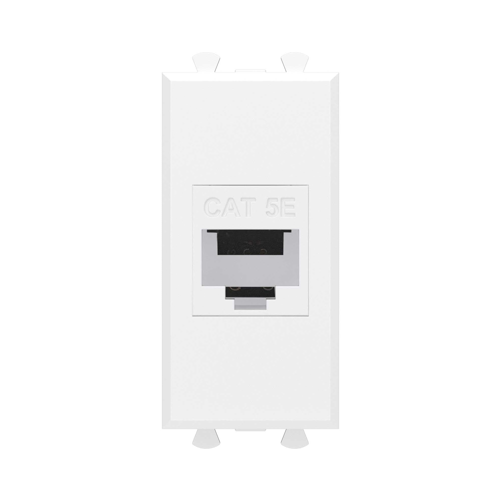 Avanti Компьютерная розетка RJ-45 без шторки модульная кат.5е экранированная Белое облако 1 модуль