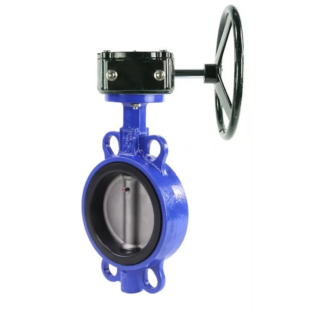 Затвор дисковый поворотный WCB-316L-VITON Ду250 Ру16 корпус углеродистая сталь WCB, диск нержавеющая сталь 316L, уплотнение Viton, с редуктором HAM-3