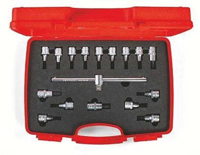 Набор торцевых головок с вставкой Hex и Torx 1/2'' 17 предметов