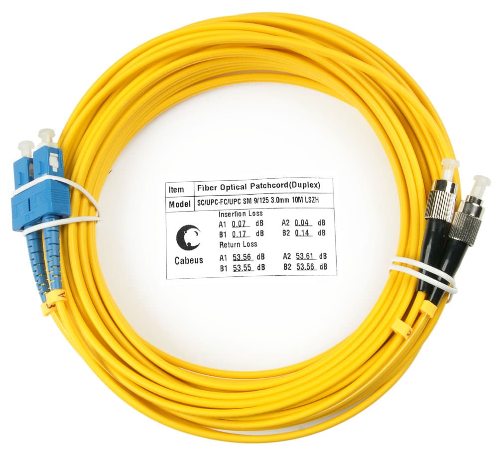 Патч-корд оптический duplex 10м SC-FC 9/125 sm LSZH