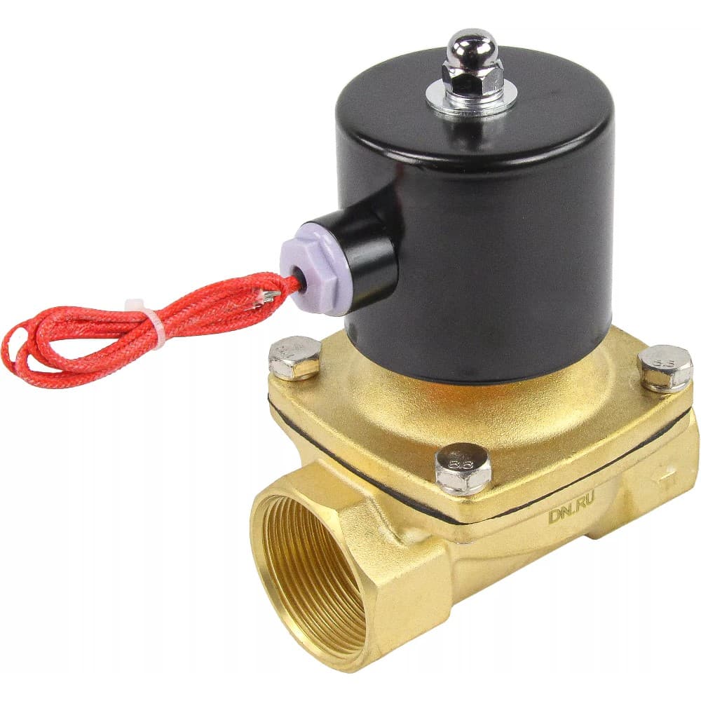 Клапан электромагнитный VS2W-100E-NC 1 1/2'' Ду40 Ру10 прямого действия двухходовой, корпус латунь, присоединение внутренняя резьба, уплотнение EPDM, нормально-закрытый, катушка 24В AC