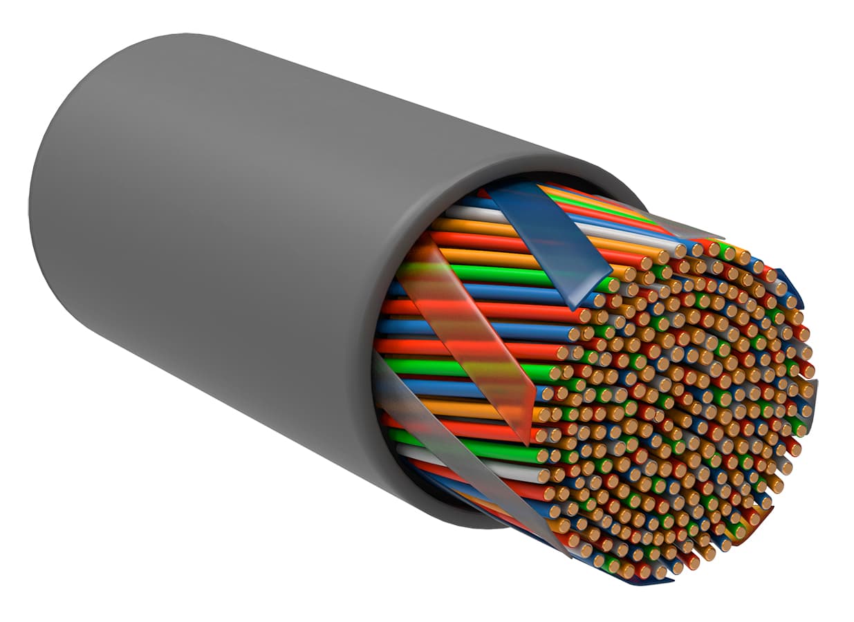Витая пара U/UTP кат 5е 25 пар 24AWG solid 500м LSZH серый