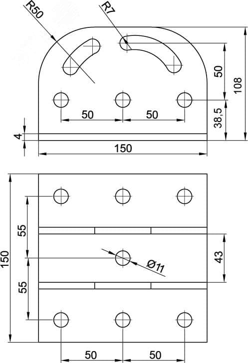 Крепление с площадкой шарнирное для профиля BPM-41 горячеоцинкованное