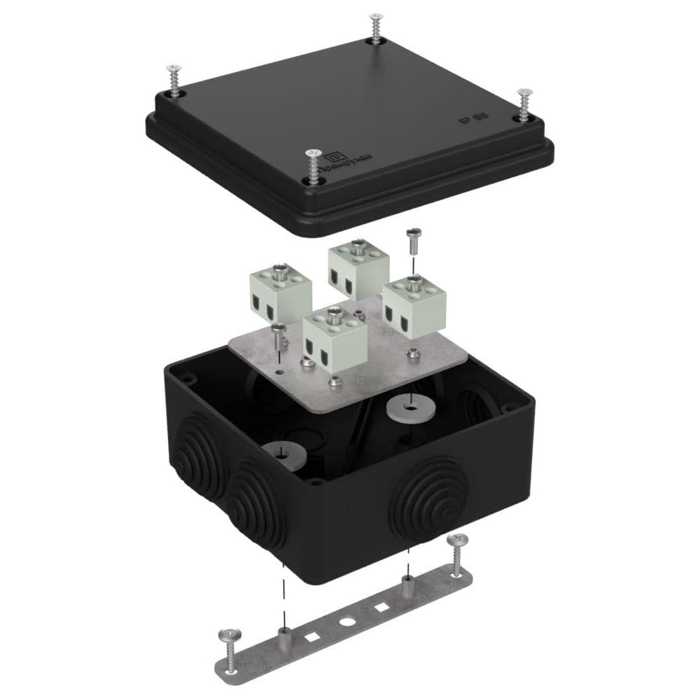 Коробка огнестойкая для о/п 40-0300-FR1.5-8 Е15-Е120 RAL9005 100х100х50 (14 шт/кор)