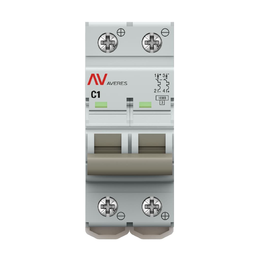 Выключатель автоматический AV-10 DC 2P 1A (C) 10kA AVERES