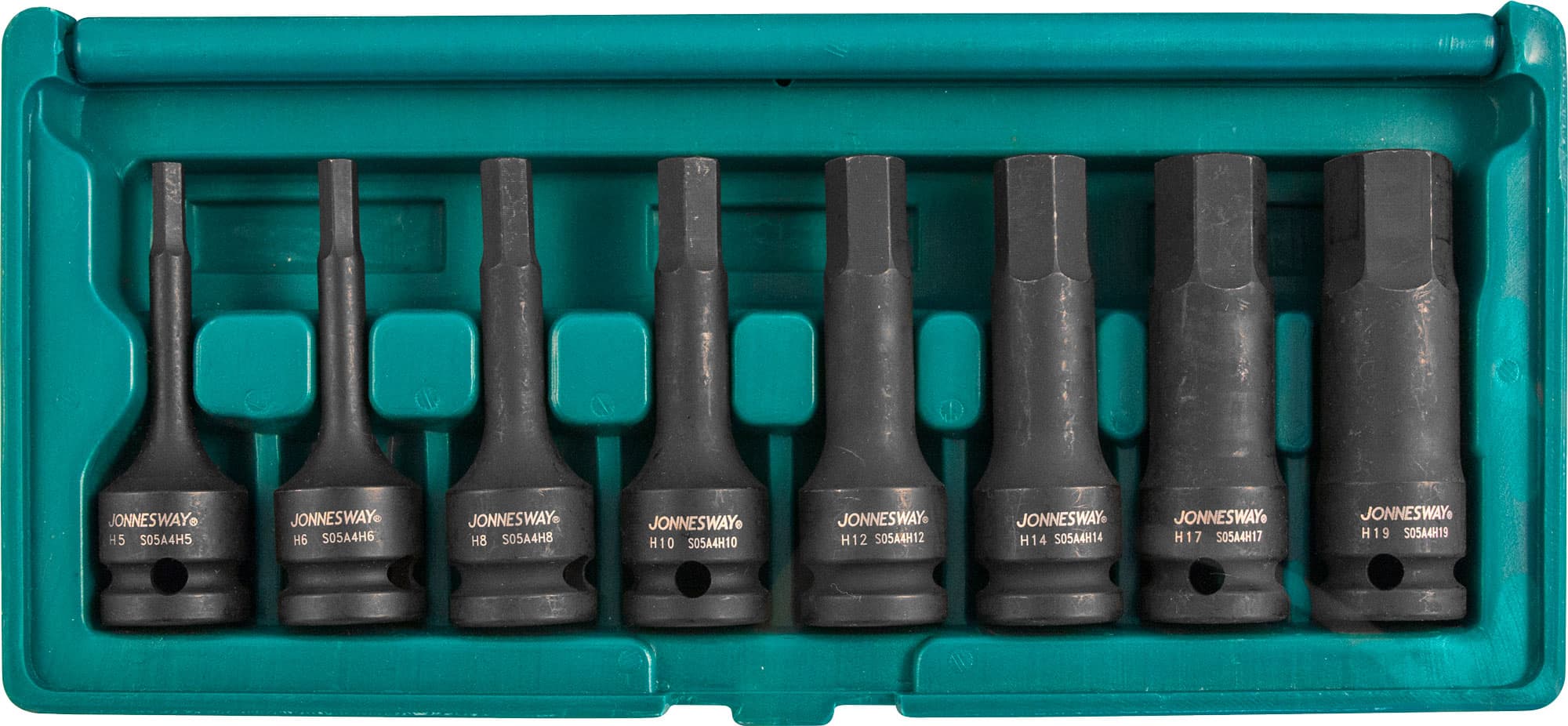 Набор насадок торцевых ударных 1/2''DR шестигранных, H5-H19, 8 предметов