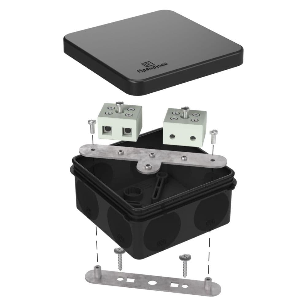Коробка огнестойкая для о/п двухкомпонентная 60-0210-FR10.0-4 Е15-Е120 RAL9005 80х80х40 (44 шт/кор)