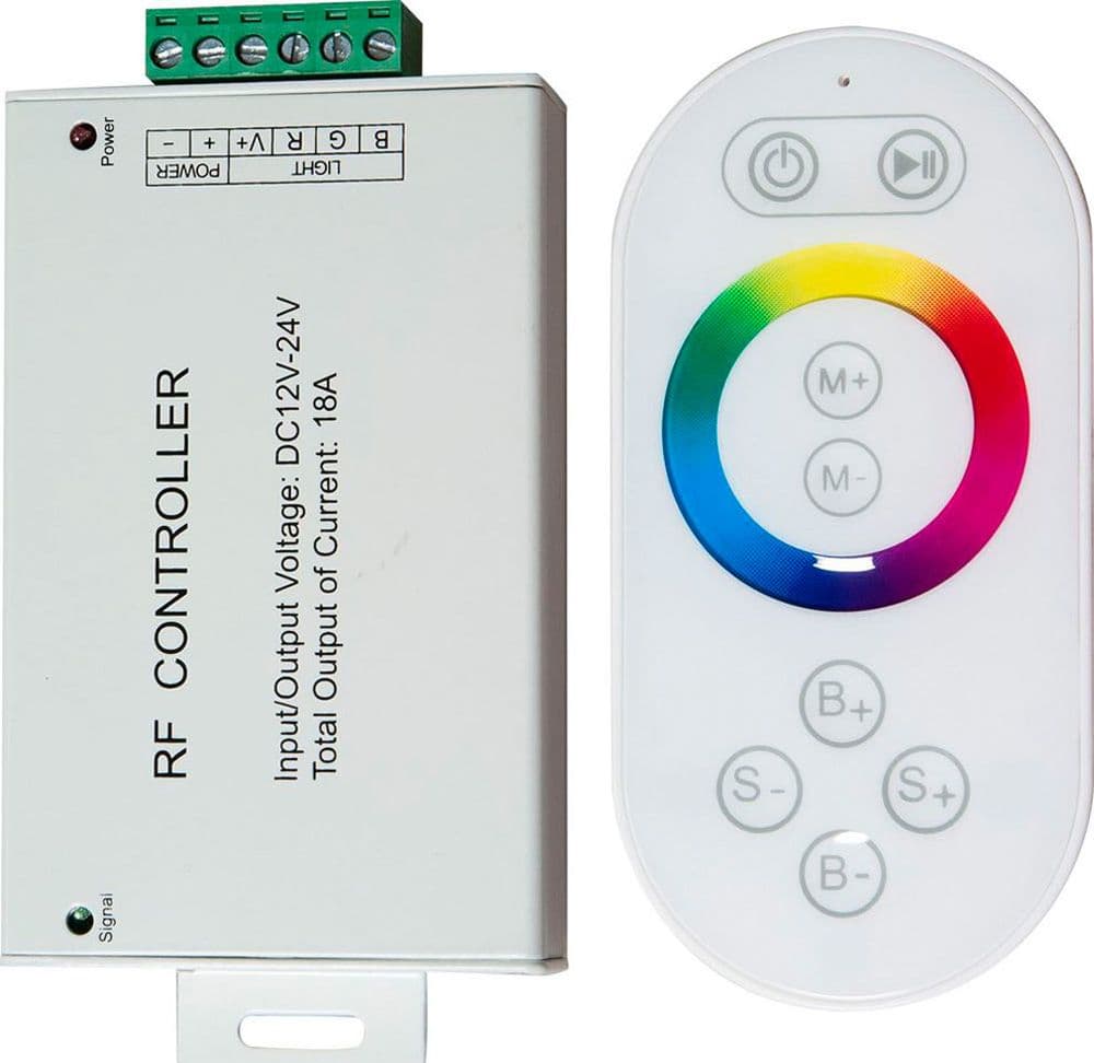 Контроллер к LED ленте RGB 12-24v с сенсорным белым ПДУ для LS606,607