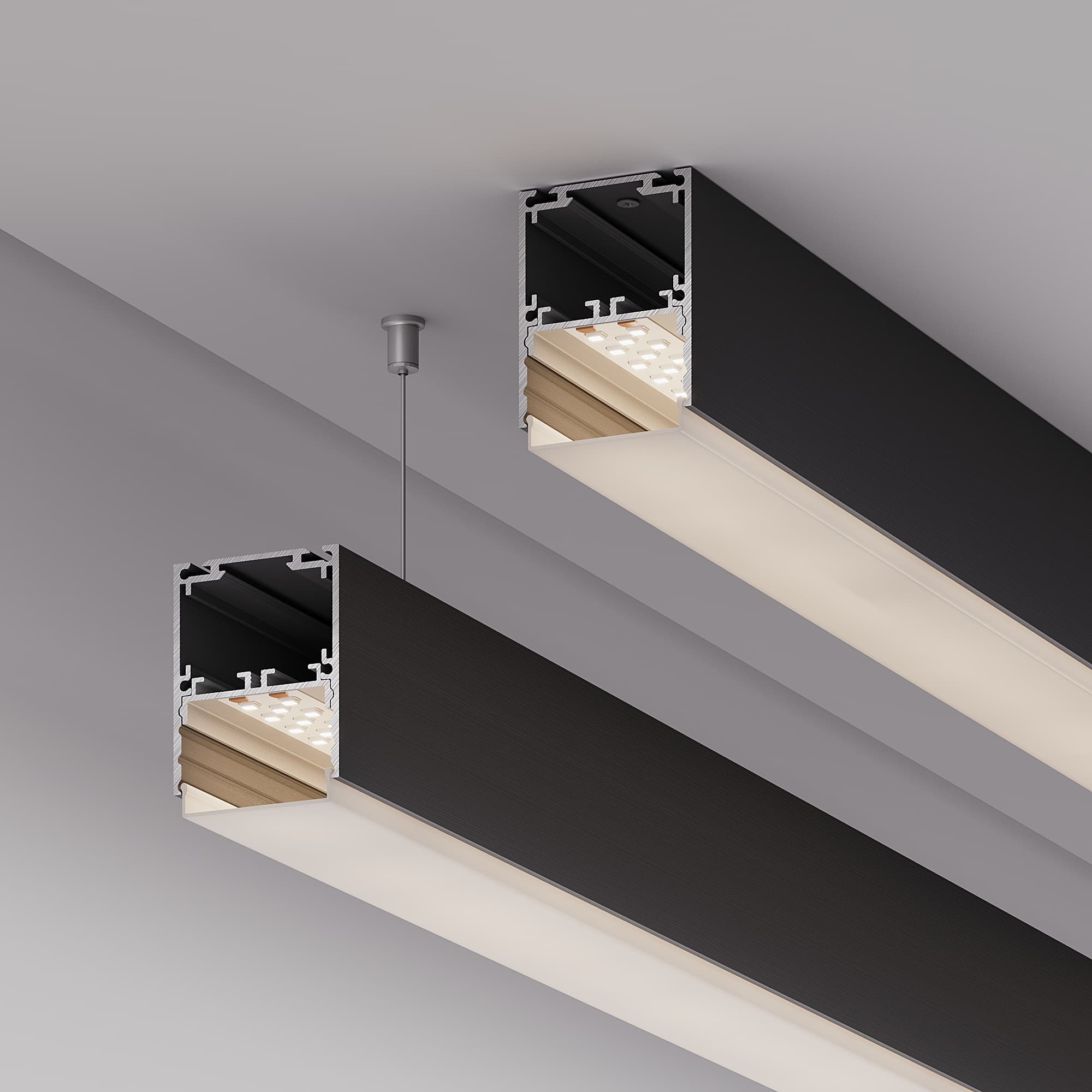 Профиль SL-LINE-4050-3L-2000 ANOD BLACK (Алюминий)