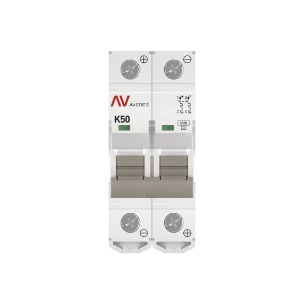 Выключатель автоматический AV-6 DC 2P 50A (K) 6kA AVERES