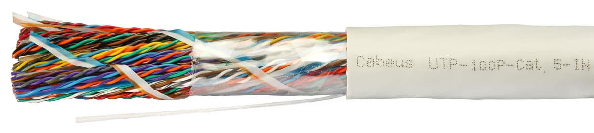 Витая пара U/UTP Cat 5 100 пар 24 AWG solid LSZH нг(А)-HF