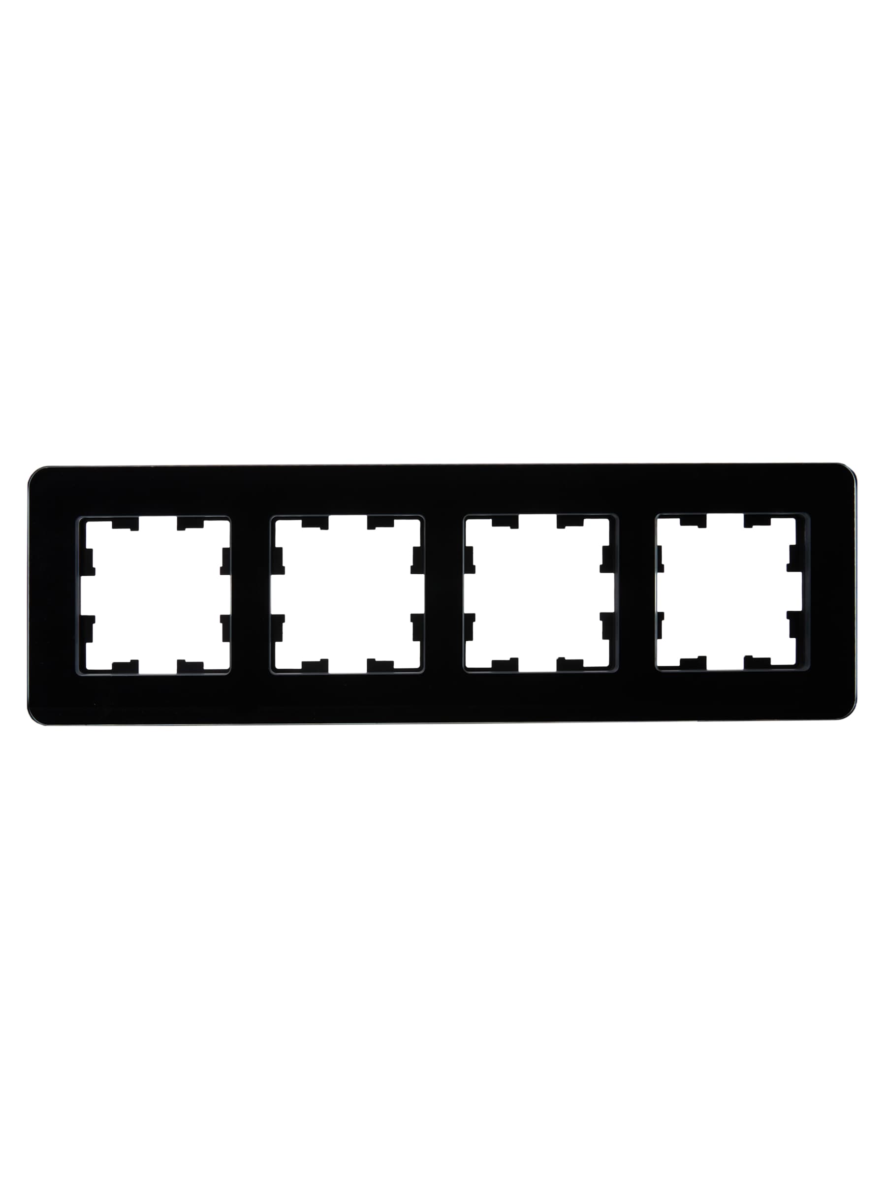 BRITE Рамка 4 поста РУ-4-2-Бр стекло черный RE IEK