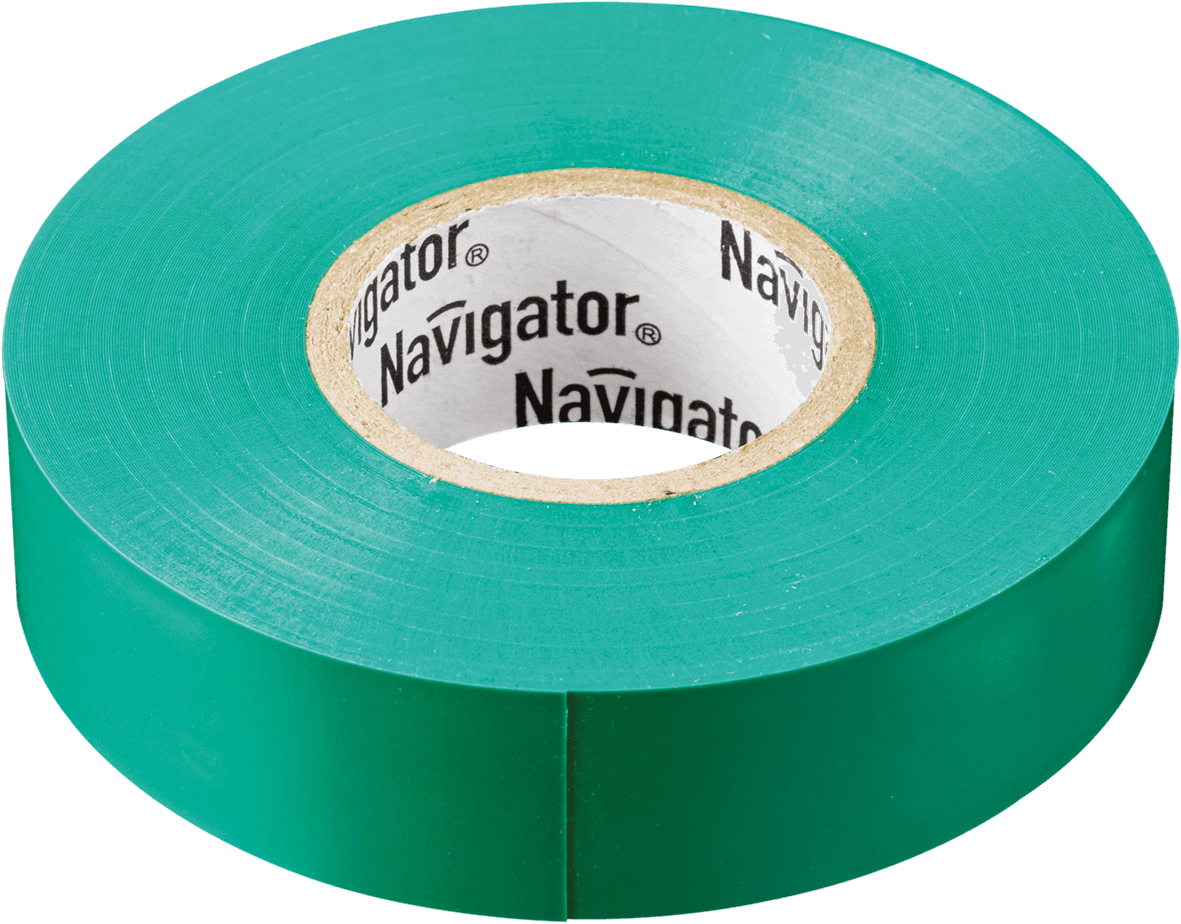 Изолента ПВХ зеленая 19мм 20м Navigator NIT-A19-20/G