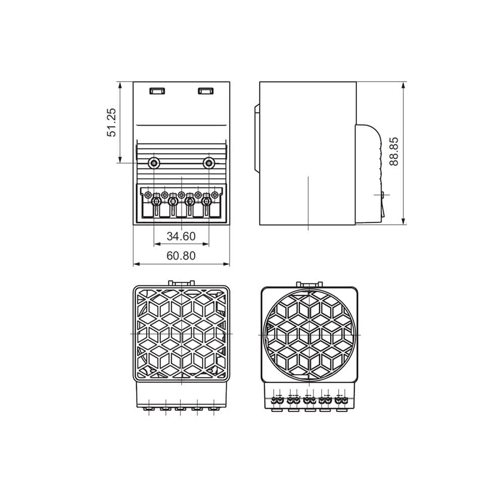 Компактный обогреватель с вентилятором 150 Вт, 115 В AC
