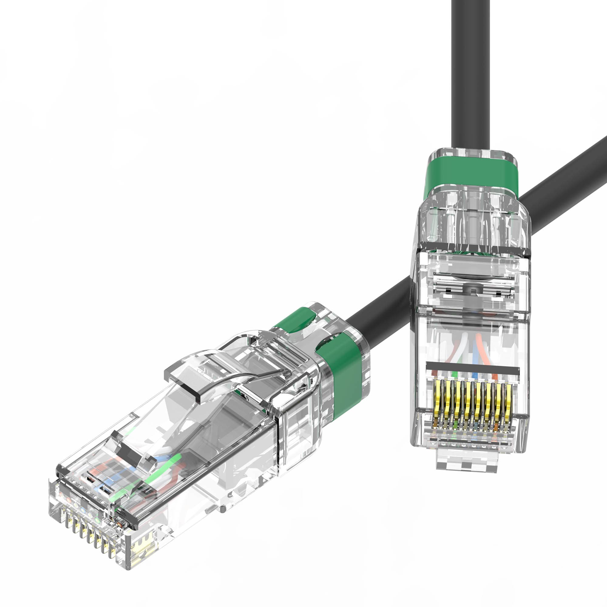Патч-корд неэкранированный SLIM CAT6A U/UTP 4х2, 28 AWG, LSZH, чёрный, 0,2м