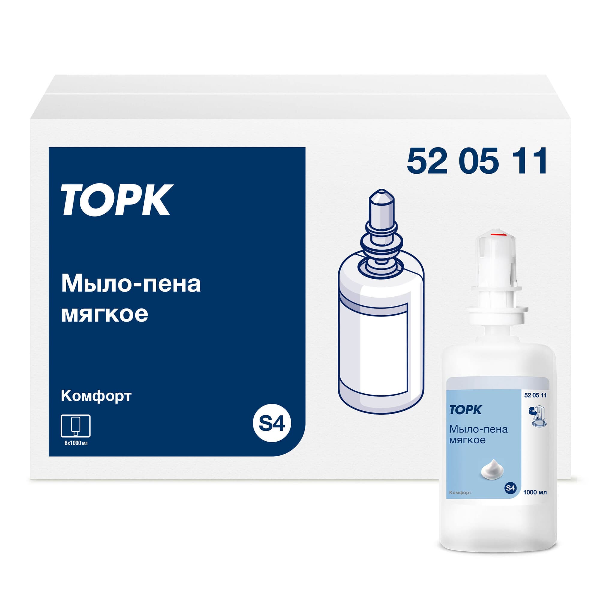 Жидкое мягкое мыло-пена Торк Advanced, 1 л., S4