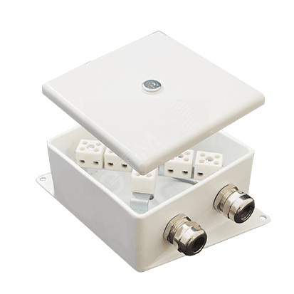 Коробка монтажная огнестойкая КМ-О (2к)-IP66-120х120 два ввода AB