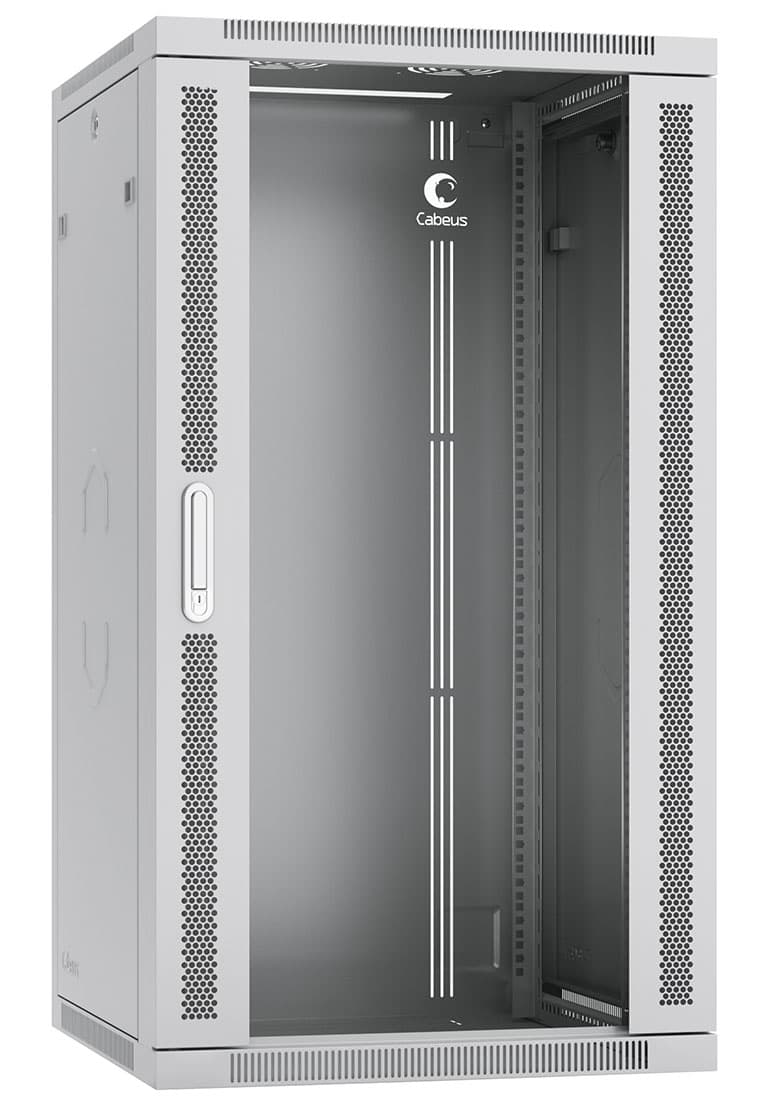 Шкаф телекоммуникационный настенный разобранный 19' 22U 600x600x1082mm (ШхГхВ) дверь стекло, цвет серый (RAL 7035)